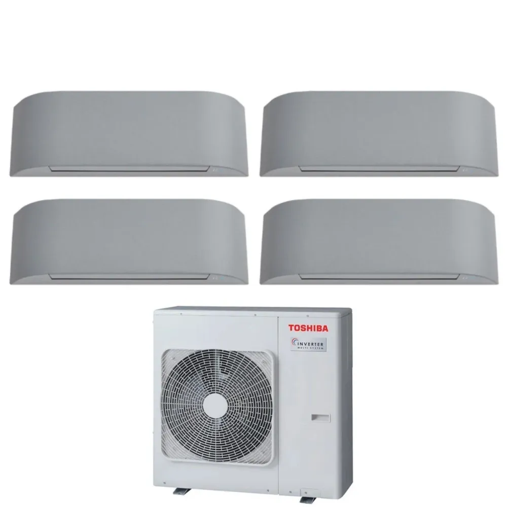 Toshiba Climatiseur Quad Split Inverter Série Haori 10+10+13+16 (9+9+12+15) Ras-4m27u2avg-E R-32 Wi-Fi intégré 10000+10000...