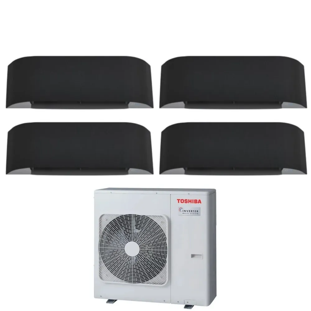 Toshiba Climatiseur Quad Split Inverter Série Haori 13+13+13+13 (12+12+12+12) Ras-4m27u2avg-E R-32 Wi-Fi intégré 13000+130...