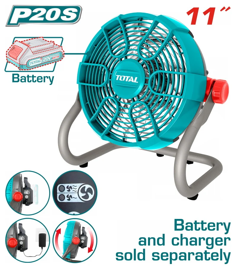 Ventilateur Portable TOTAL TFALI2002 20V 450 CFM Inclinaison 360°