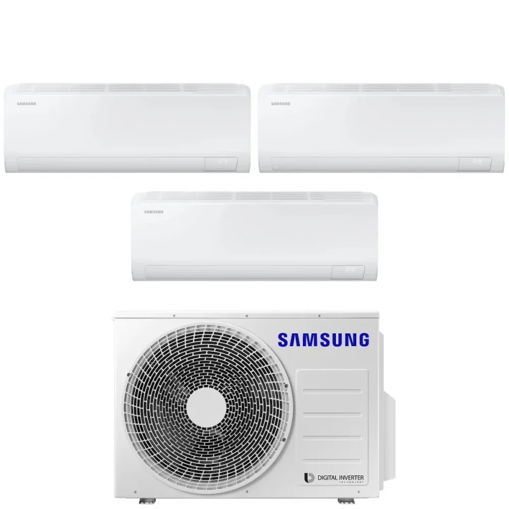 Trial Split Inverter Climatiseur Samsung Cebu Series 7000+7000+18000 Btu Avec Aj068txj3kg ++ Wi-Fi 7+7+18 - Nouveau