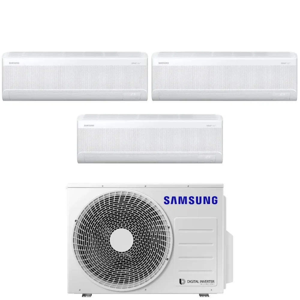 Trial Split Inverter Climatiseur Samsung Windfree Elite Series 9000+12000+12000 Btu Avec Aj068txj3kg ++ Wi-Fi 9+12+12 R-32...