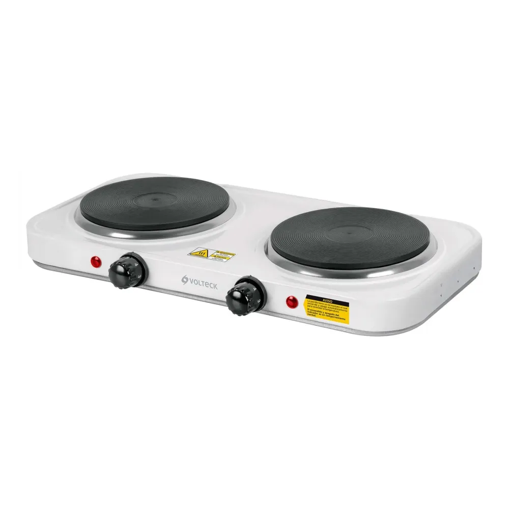 Parrilla Electrica Doble Quemador Tipo Disco Blanca Pael-2Cd Volteck 49990 Truper