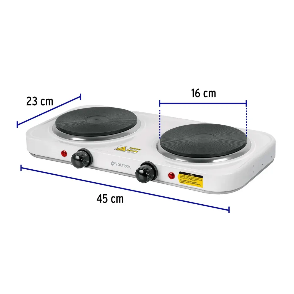 Parrilla Electrica Doble Quemador Tipo Disco Blanca Pael-2Cd Volteck 49990 Truper