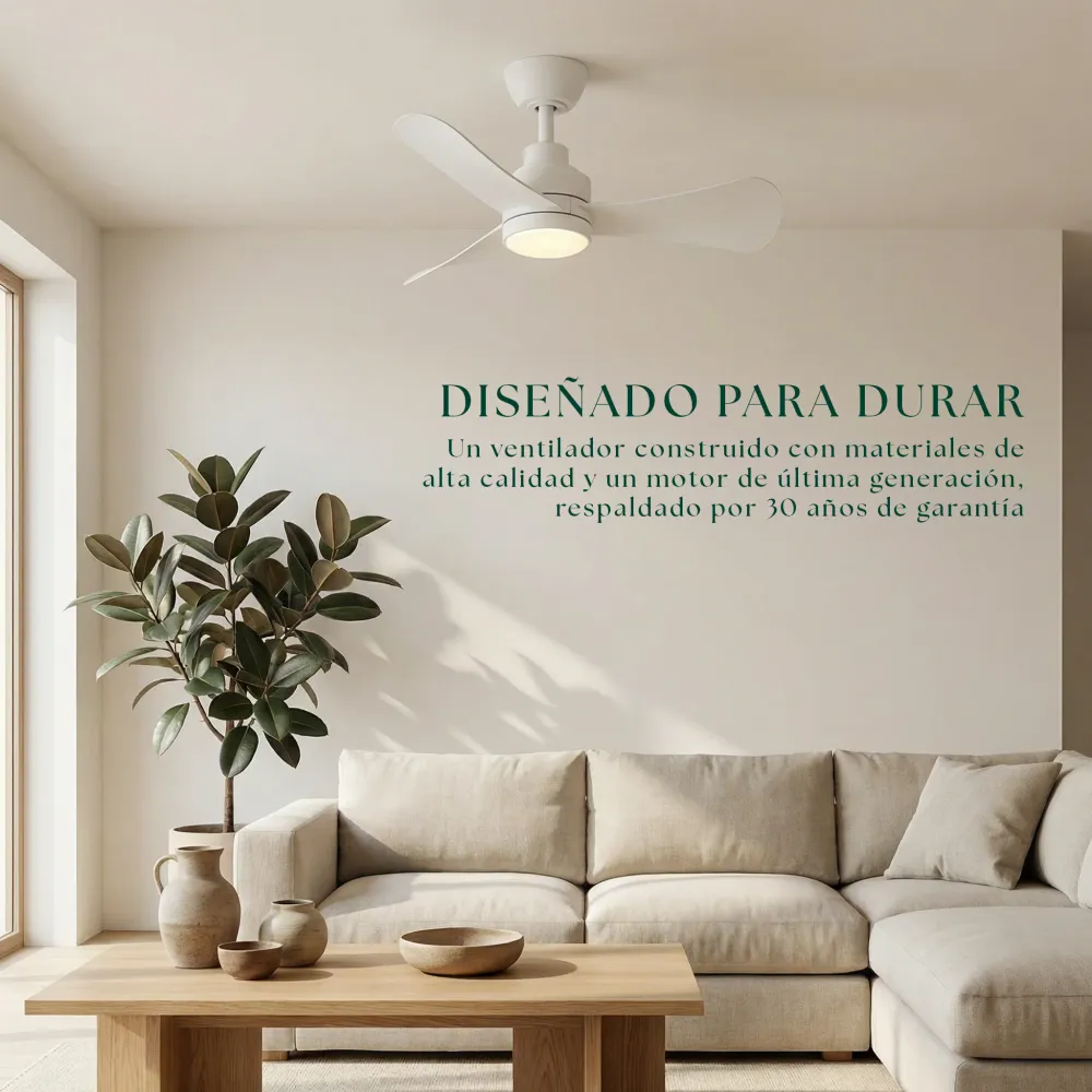 Truqueta Ventilateur de Plafond 83 cm – compact avec lumière LED