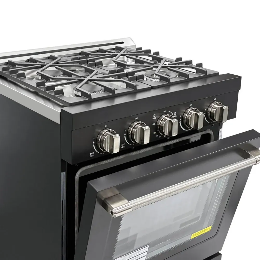 Cuisinière au propane hors réseau unique de 76 cm, noire