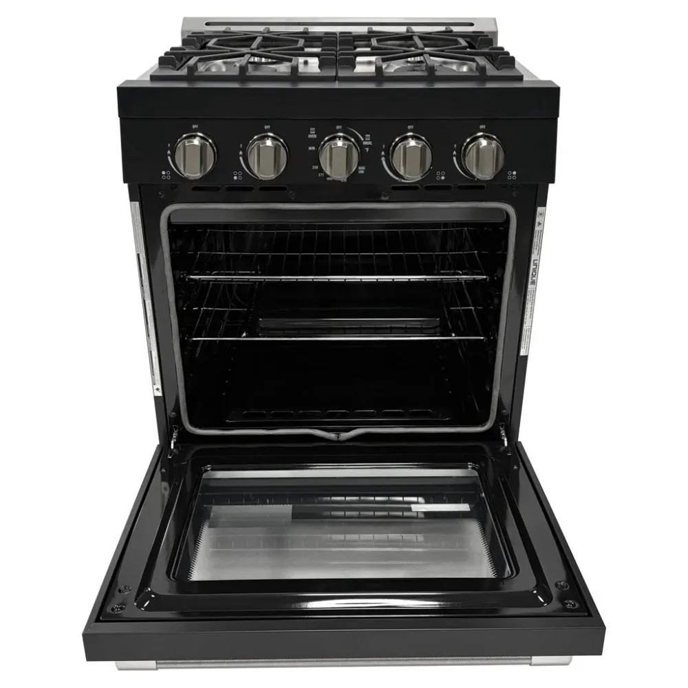 Cuisinière au propane hors réseau unique de 76 cm, noire