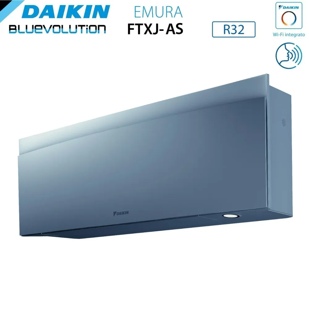 Unité Intérieure Murale Daikin Série Bluevolution Emura Silver Iii 9000 Btu Ftxj25as R-32 Wi-Fi Intégré Couleur Argent