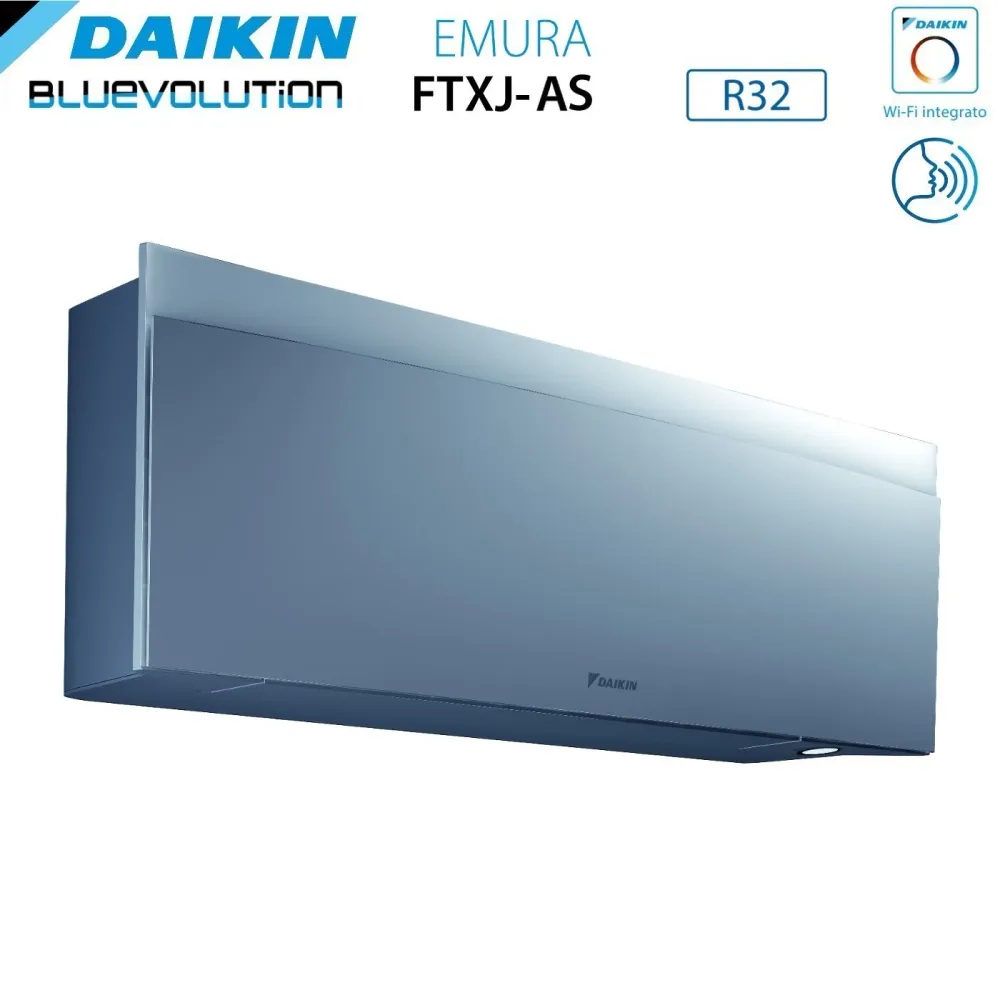 Unité Intérieure Murale Daikin Série Bluevolution Emura Silver Iii 9000 Btu Ftxj25as R-32 Wi-Fi Intégré Couleur Argent