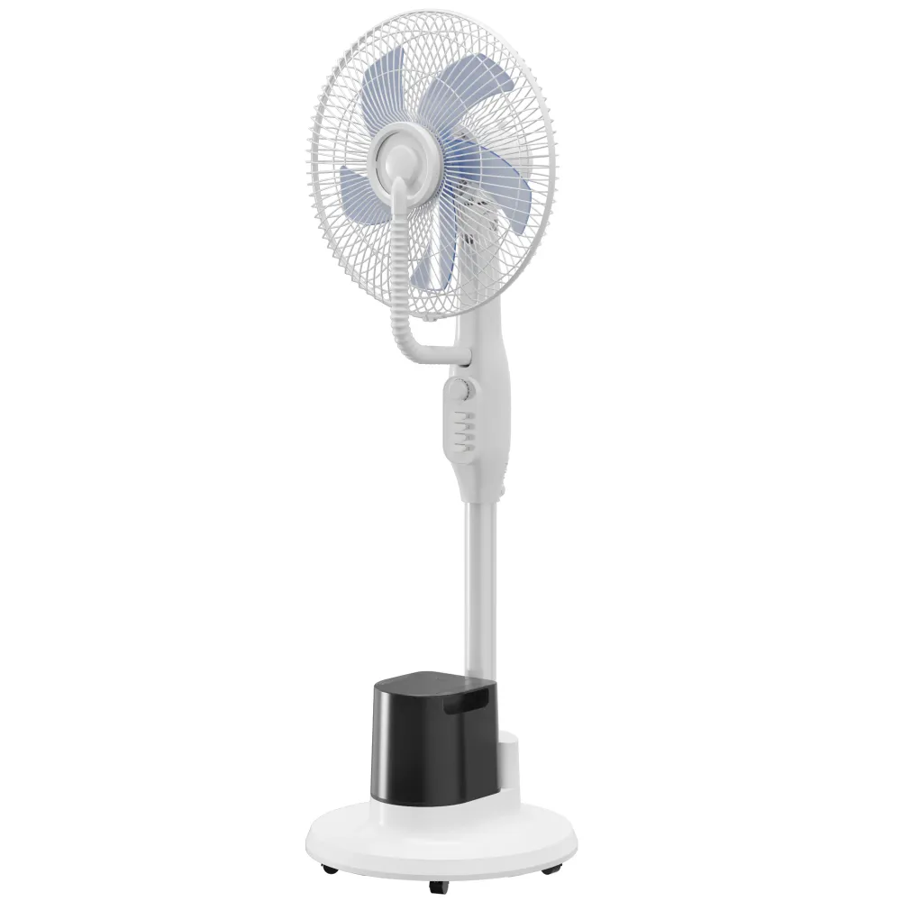 Ventilateur brumisateur 90W, ventilateur sur pied 128cm avec oscillation à 70°, 3 vitesses, réservoir d'eau 3,5 L, 5 roues...