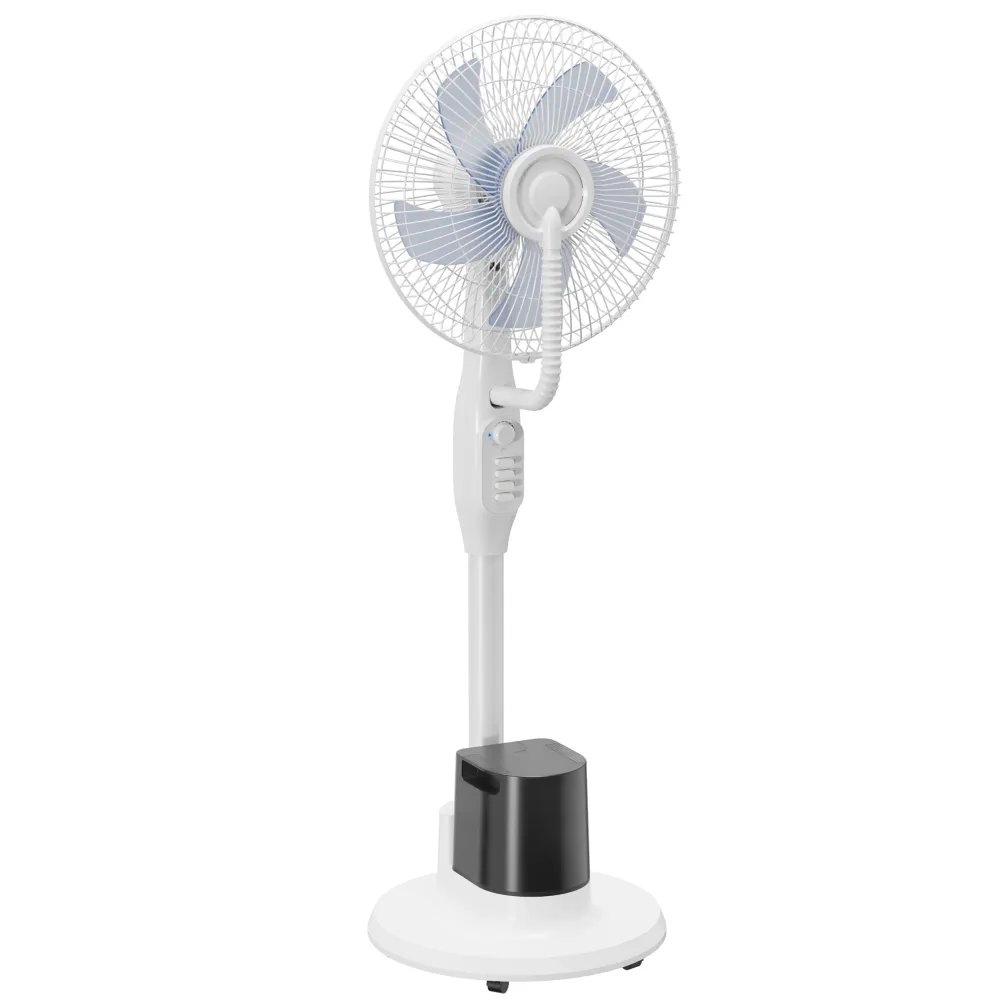 Ventilateur brumisateur 90W, ventilateur sur pied 128cm avec oscillation à 70°, 3 vitesses, réservoir d'eau 3,5 L, 5 roues...