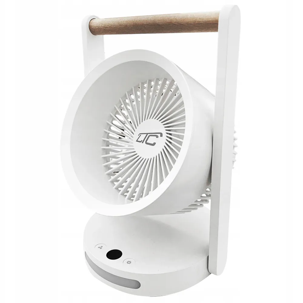 Ventilateur de bureau sans fil LTC, veilleuse et affichage LED, 5 niveaux de vitesse, batterie 3600 mAh, LXWB17