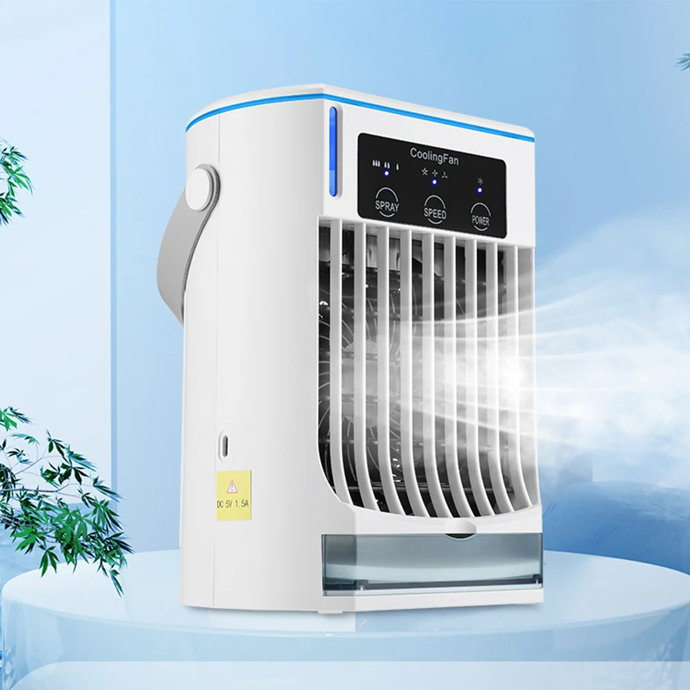 Ventilateur de bureau 3 vitesses réglables Atomisation par ultrasons Réservoir d'eau de grande capacité de 500 ml Refroidi...