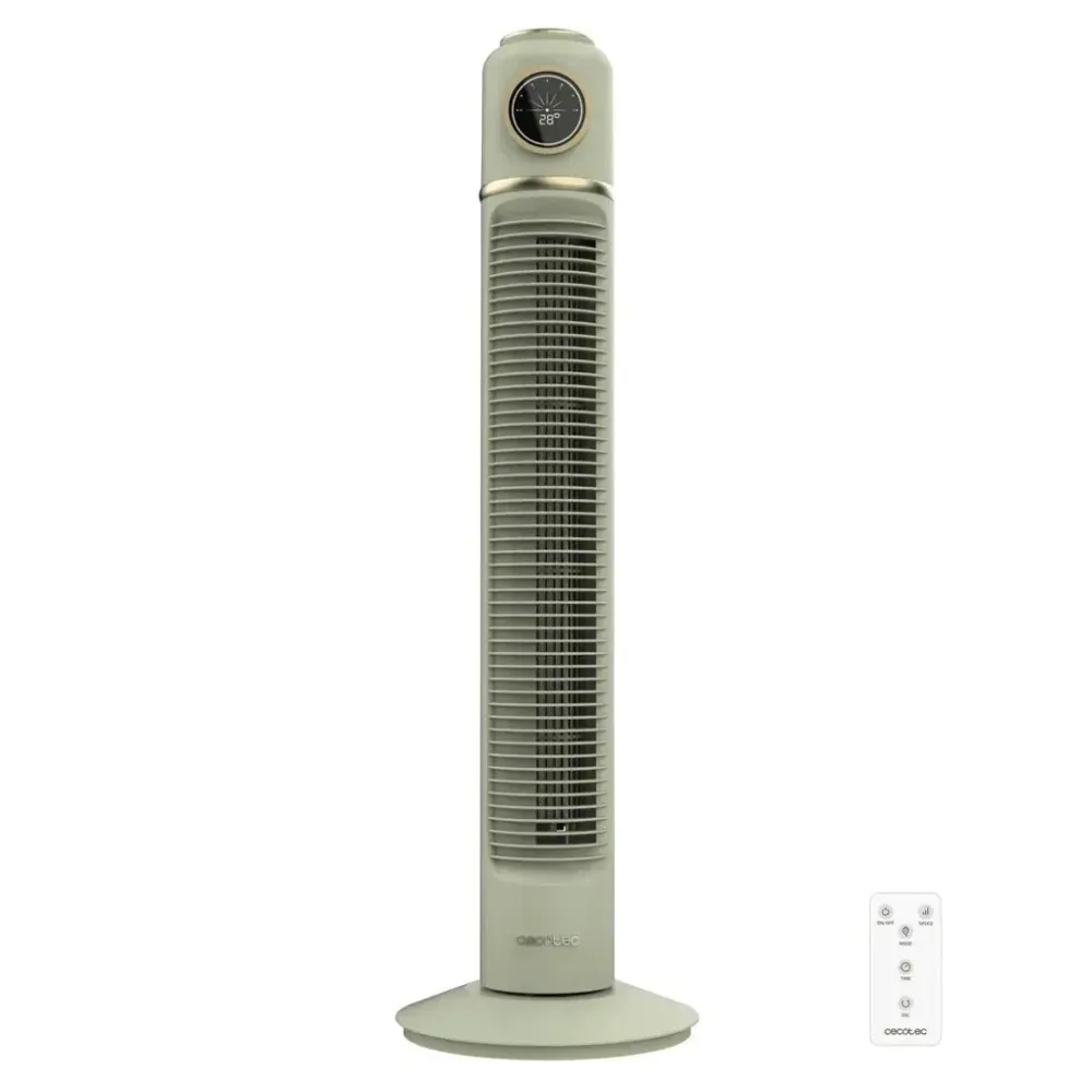 Ventilateur colonne 32 pouces avec télécommande et écran LED Cecotec Retro Smart Green