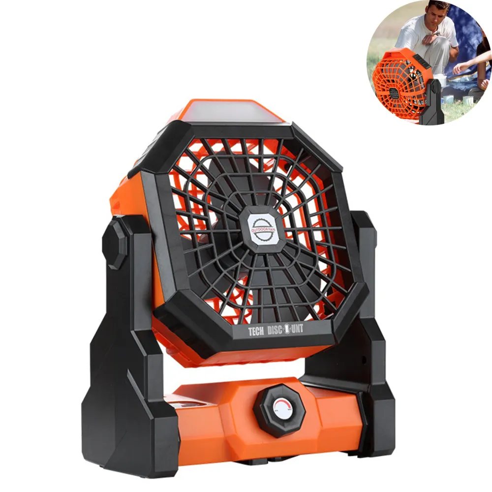 Ventilateur de contrôle de vitesse de ventilateur extérieur portable éclairage de ventilateur de camping à charge de vent...