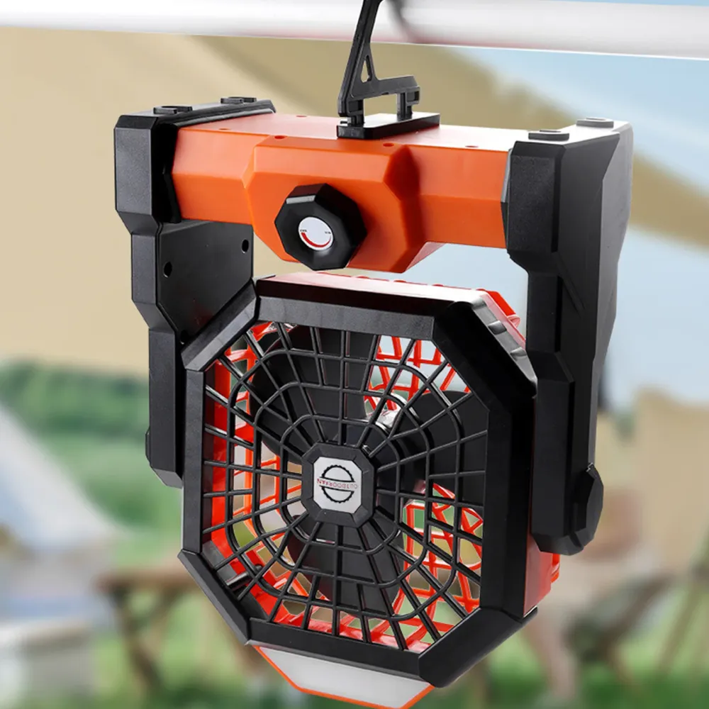 Ventilateur de contrôle de vitesse de ventilateur extérieur portable éclairage de ventilateur de camping à charge de vent...