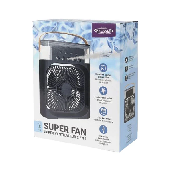 Ventilateur humidificateur 2 en 1 Relaxus