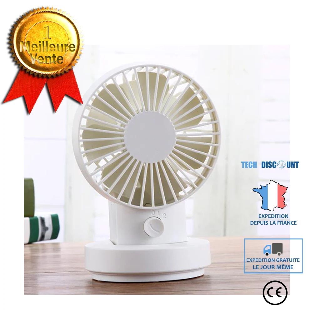TD® ventilateur main oscillant silencieux portable de bureau poche rechargeable pour chambre leger portatif design pas che...