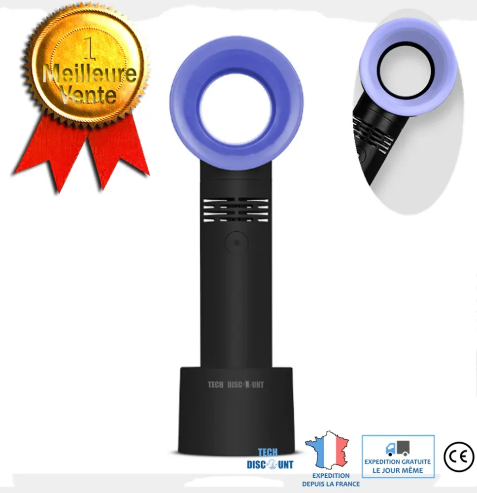 TD® Ventilateur mini charge portable USB autonomie 6 h conception métal chargement USB poignée confortable pour érer taill...