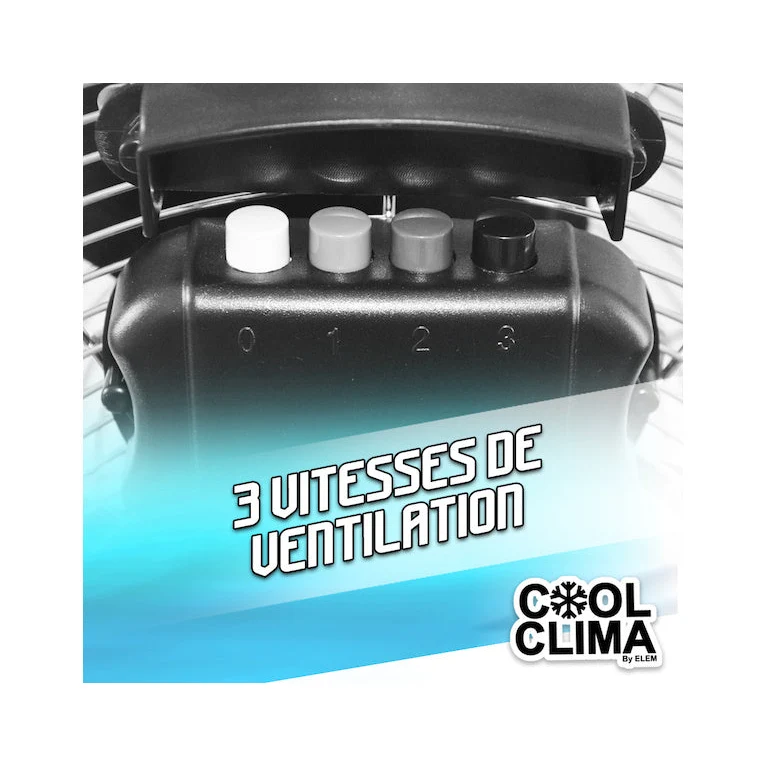 Ventilateur métallique 100W – 40 cm – Ultra puissant, 3 vitesses, tête orientable