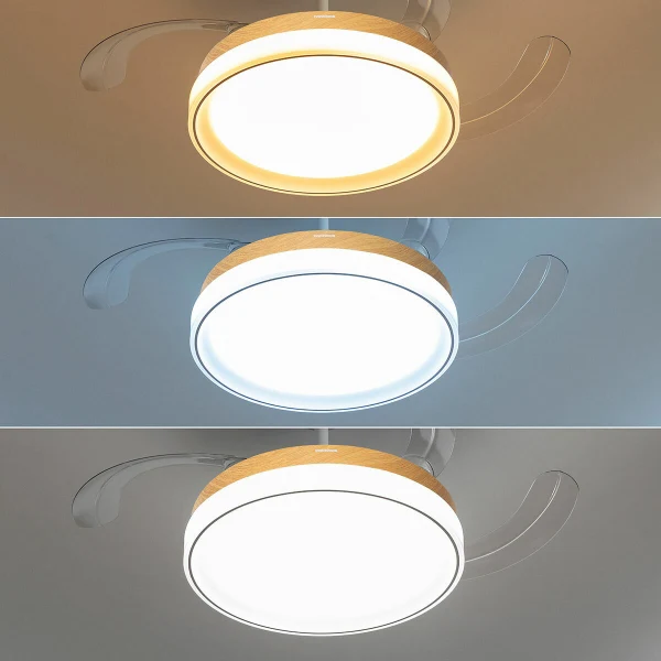 Ventilateur de plafond avec lumière LED et 4 pales rétractables - Livraison offerte
