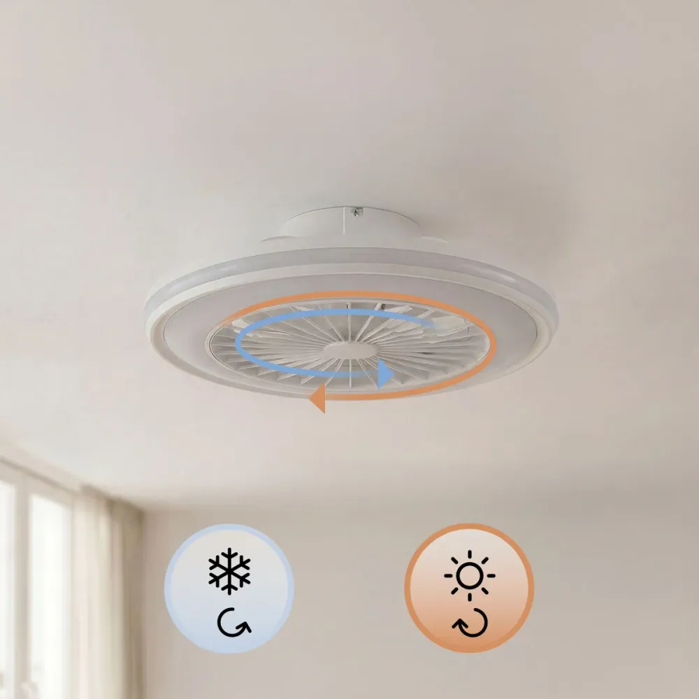 Ventilateur de plafond avec lumière LED RVB, pales cachées et télécommande Nexory InnovaGoods
