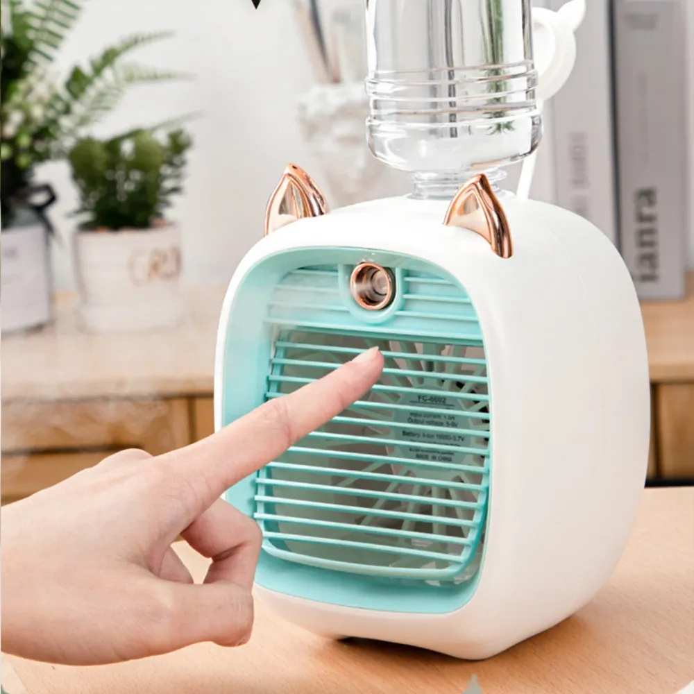 Ventilateur de pulvérisation charge usb ventilateur d'humidification muet étudiant dortoir bureau bureau petit ventilateur
