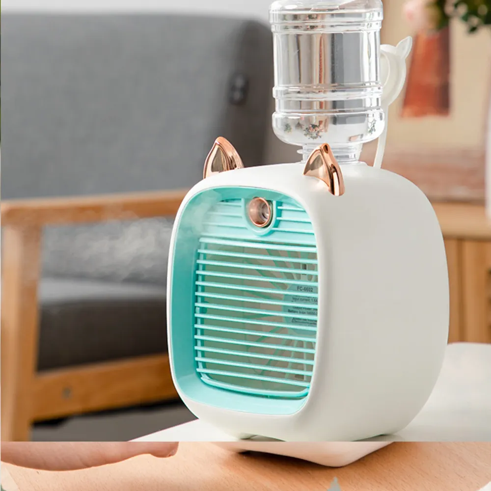 Ventilateur de pulvérisation charge usb ventilateur d'humidification muet étudiant dortoir bureau bureau petit ventilateur