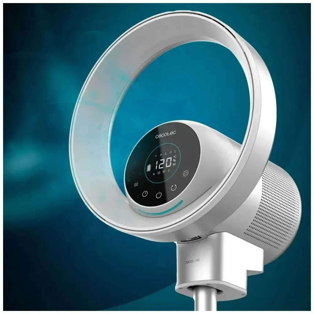 Ventilateur purificateur sans pales 2 en 1 avec contrôle WiFi et écran LED Cecotec