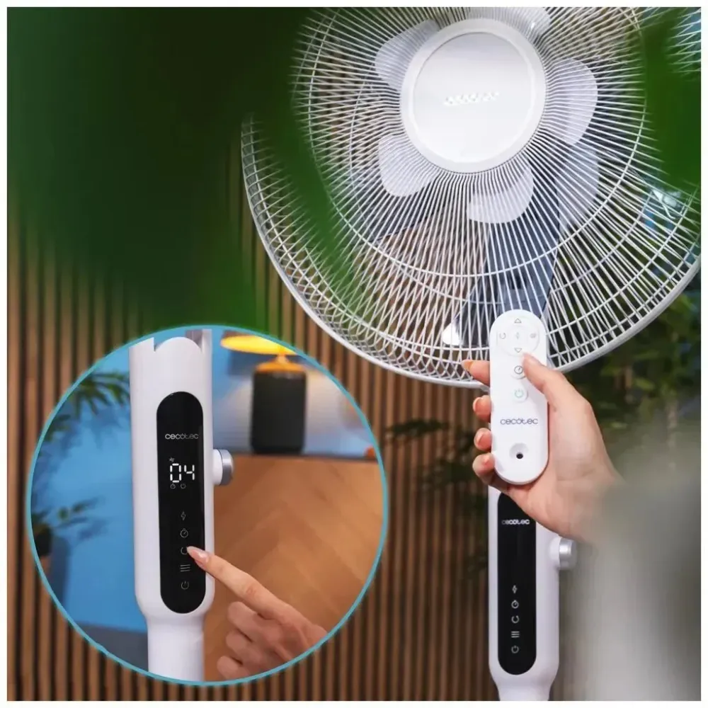 Ventilateur sur pied 65 W avec répulsif anti moustiques télécommande minuterie Cecotec