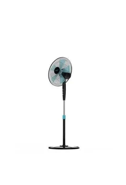 Ventilateur sur pied 3 vitesses réglable en hauteur noir et turquoise Energysilence 510 Cecotec