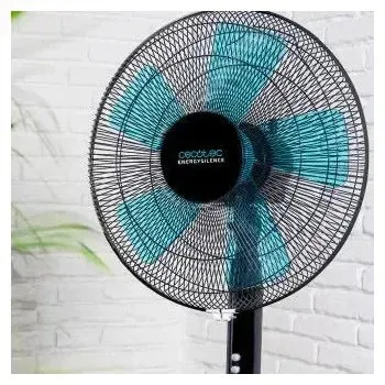 Ventilateur sur pied 3 vitesses réglable en hauteur noir et turquoise Energysilence 510 Cecotec