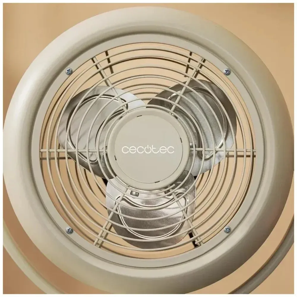 ventilateur de table rétro beige 20 W 8 pouces 2 vitesses design élégant Cecotec