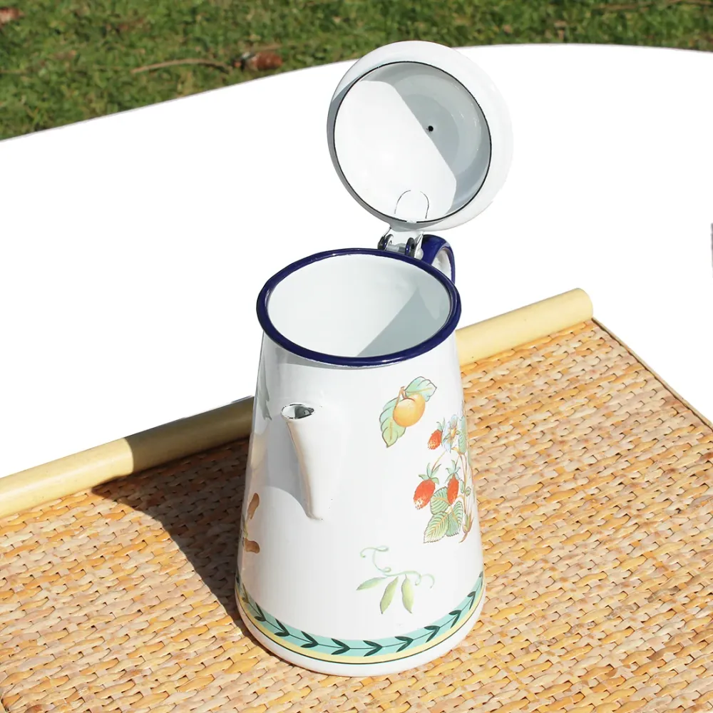 Verseuse / cafetière en tôle émaillée Villeroy & Boch modèle French Garden
