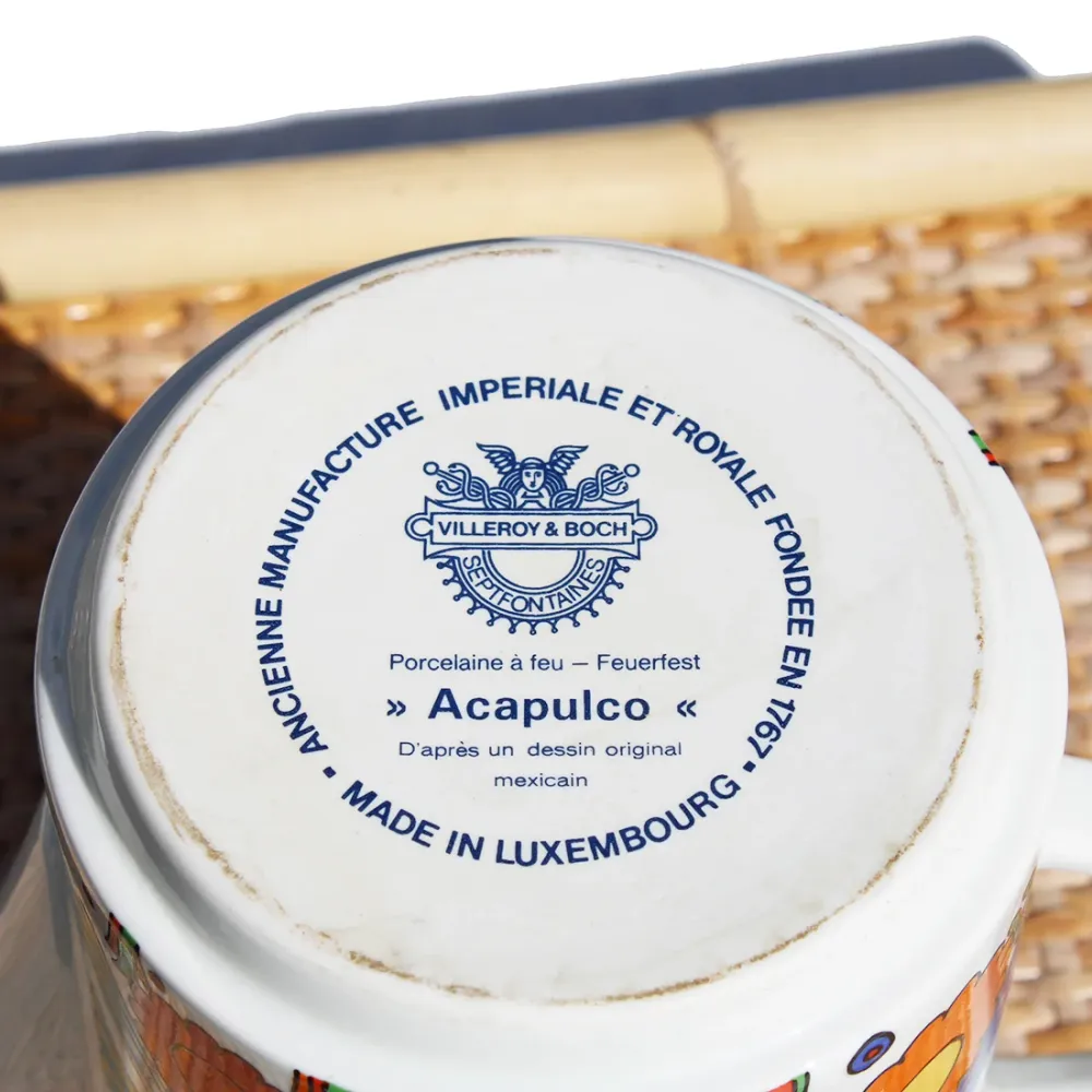 Verseuse / cafetière vintage en porcelaine à feu Villeroy & Boch modèle Acapulco
