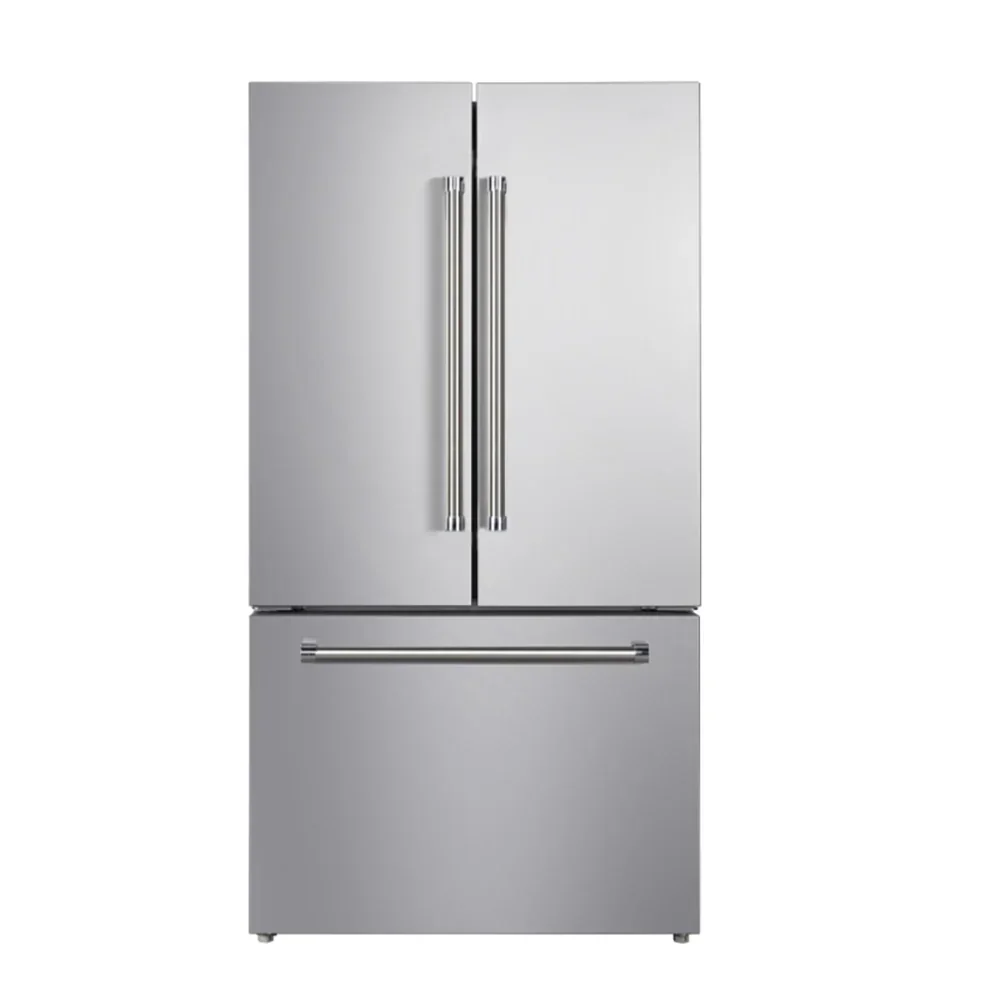 Vesta Yukon : Réfrigérateur à portes françaises en acier inoxydable de 91 cm (36 po) de profondeur comptoir avec congélate...