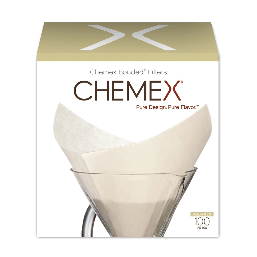 CHEMEX - Boite de 100 filtres blancs pour cafetière 6 à 10 tasses Wheely Café