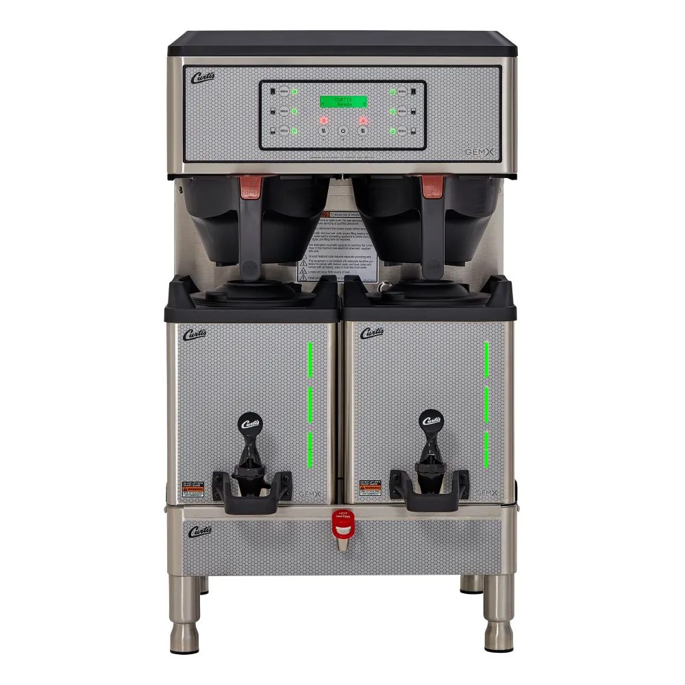 Wilbur Curtis GEMXTIFT10A1000 - Cafetière G3 GemX Gemini® IntelliFresh® Twin de 1,5 gallons avec satellites FreshTrac®