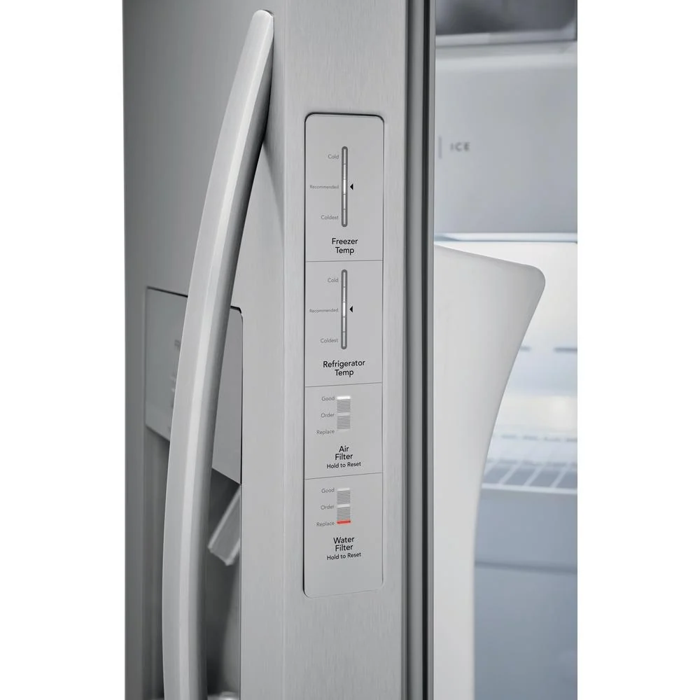 Frigidaire Réfrigérateur côte-à-côte amovible de 36 po., 25,6 pi.cu. avec système distributeur d'eau et de glaçons FRSS262...