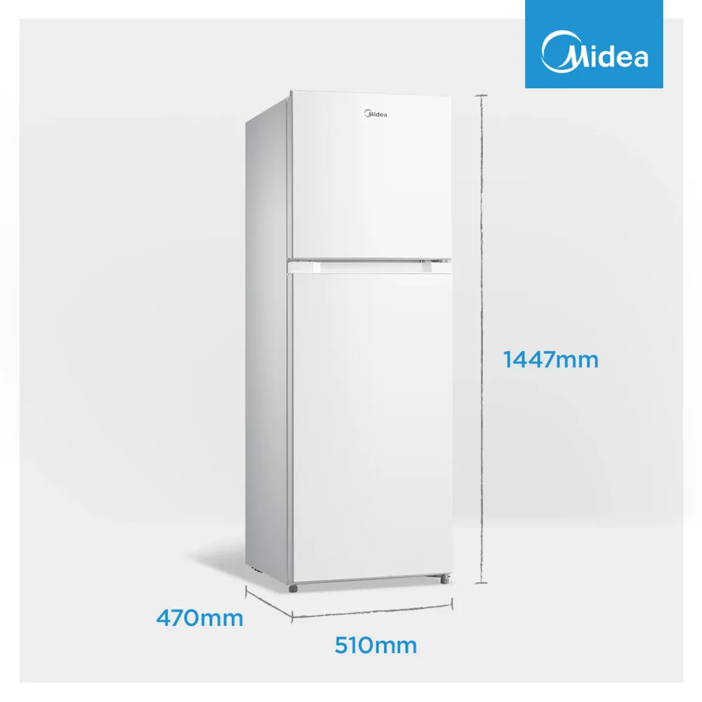 Midea 173L Top Mount Freezer Blanc pur