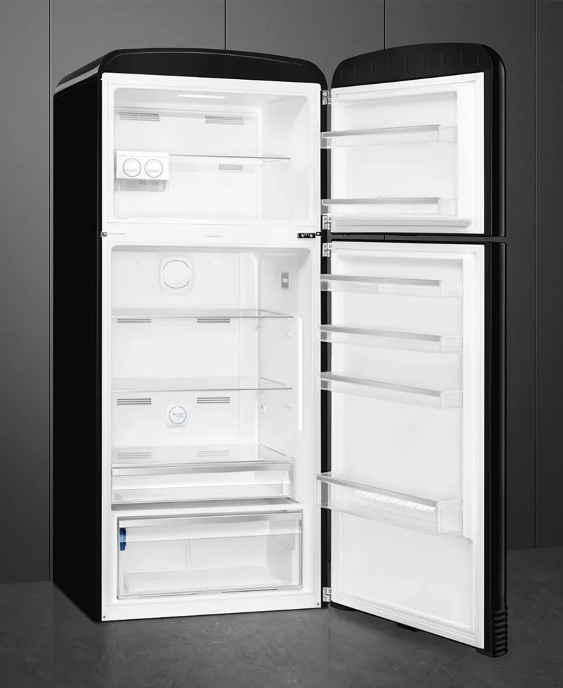 Smeg Retro Extra Volume Combination Fridge - Glossy Noir jais