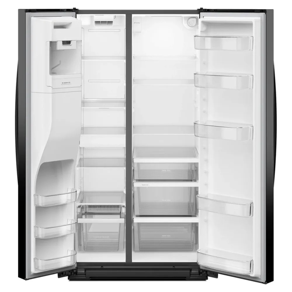Whirlpool Réfrigérateur côte-à-côte de 36 pouces, 28 pi. cu. avec distributeur d'eau et de glace WRSF5536RV pour Grandes F...