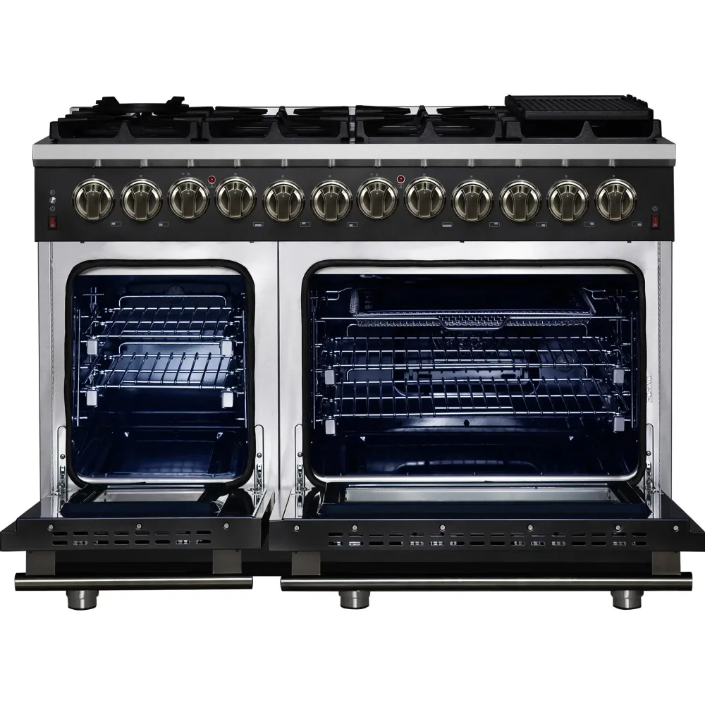 Cuisinière compacte Forno Massimo cuisinière autoportante à bi-énergie de 48 pouces FFSGS6125-48BLK