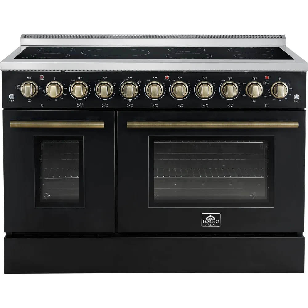 Forno Cuisinière autoportante électrique de 48 pouces avec technologie convection véritable européenne FFSEL6011-48BLK cla...