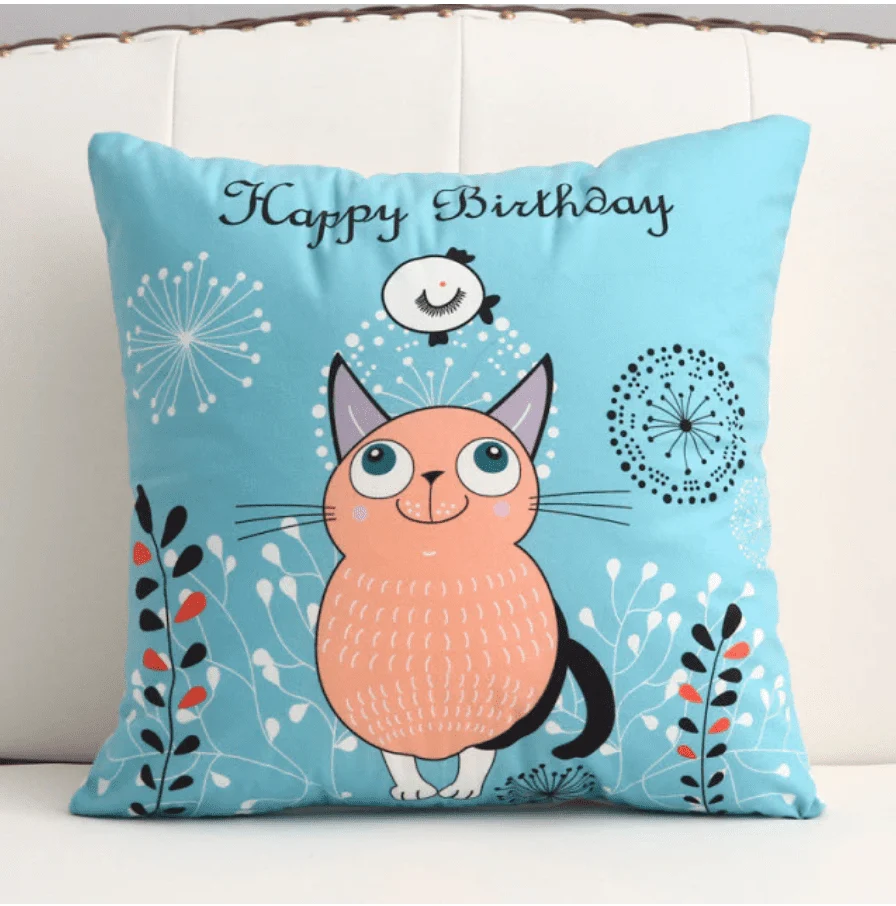 Housse de coussin 45x45 Joyeux Anniversaire 1001 Housses