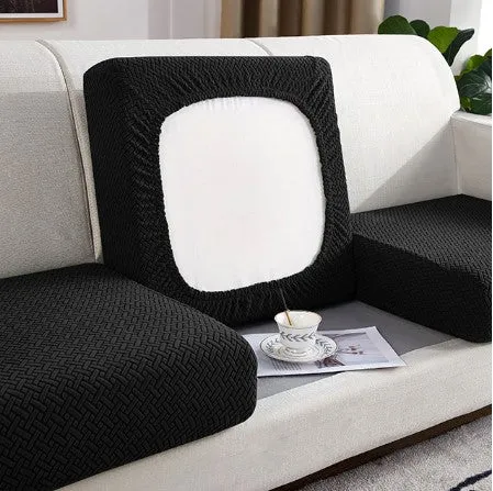 Housse de Coussin Canapé Extensible Noir 1001 Housses