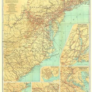 1932 Travels George Washington (carte)
