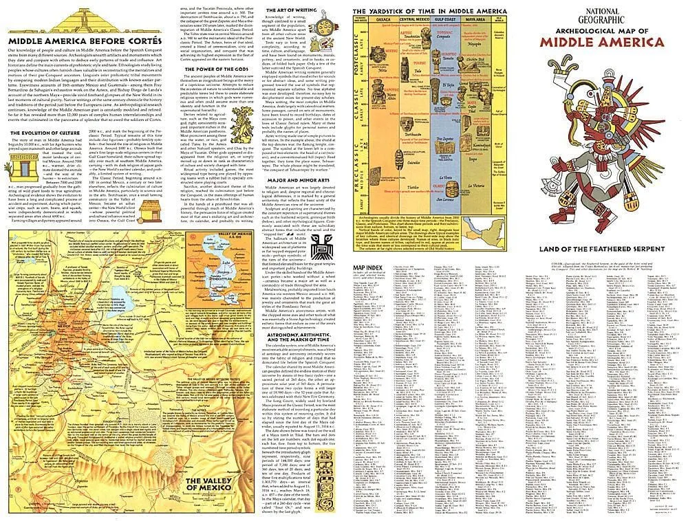 1968 Carte archéologique de l'Amérique centrale Thème