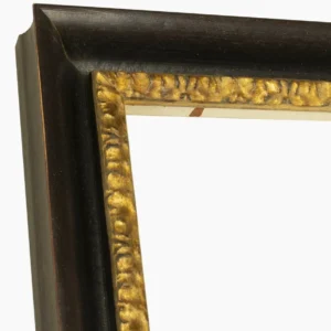 230.601 cadre en bois noire à cire avec fil d'or mesure de profil 45x45 mm