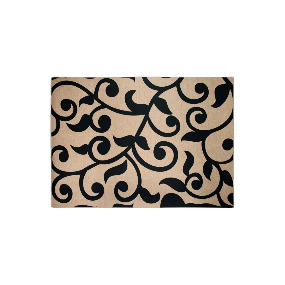 3x5 (100x140 cm) Poly Mat Vigna natural Noir