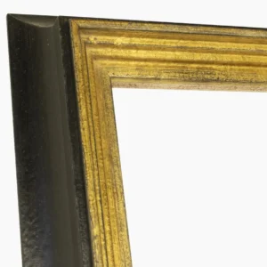 447.601 cadre en bois noire à cire avec fil d'or mesure de profil 65x55 mm